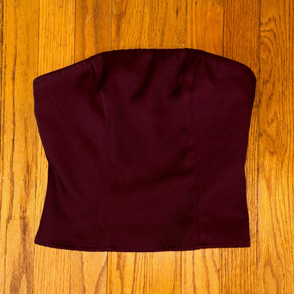 a new day Strapless Bustier Top in Deep Burgundy